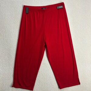 Casual Womens Jostar Slinky Knit Cropped Pants L Red